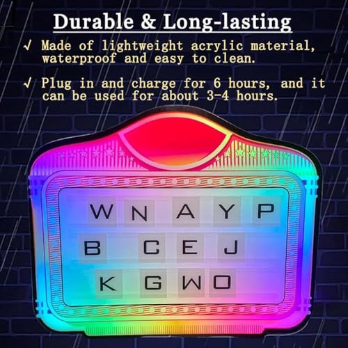 GAYAYAS LED Club Bottle Presenter, Customizable Marquee Sign Billboard Board Atmosphere Props for Parties, Bars & Nightclubs - Interchangeable Letter Board,A