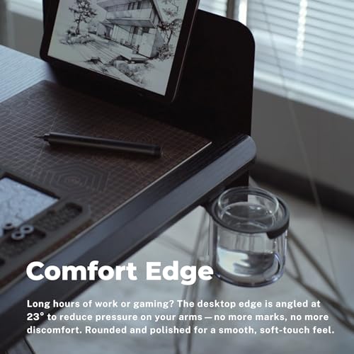 Dezctop Revon Elite Adjustable Standing Desk, 59x27.6in, Black Ash
