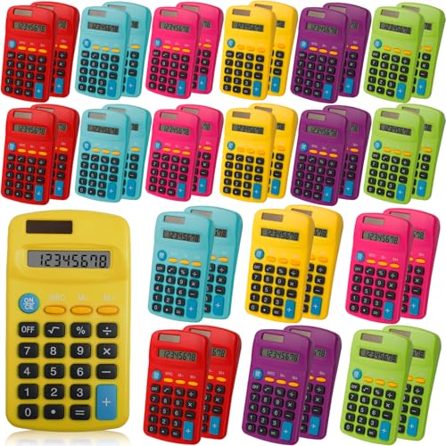 Erinnmy 36 Pack Pocket Calculators, Desktop Calculators, 6 Colors