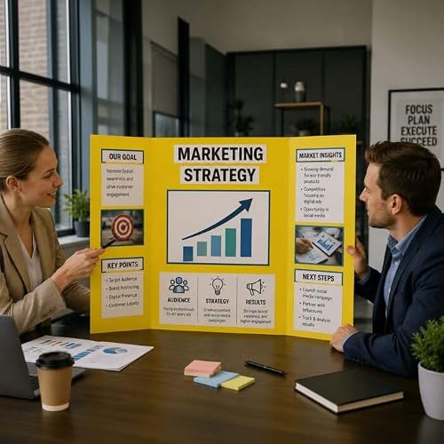 Yellow/Kraft Tri-Fold Project Board, 36″x48″, 12/case by Royal Brites
