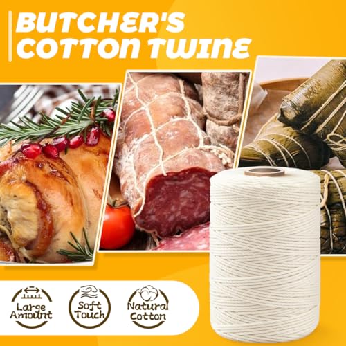 PerkDecor 12,000ft (600ft x 20Rolls) Butchers Twine 2mm Cotton String for Cooking Kitchen Meat Turkey Sausage Roasting Baking Gift Wrapping DIY Crafts Crocheting Knitting