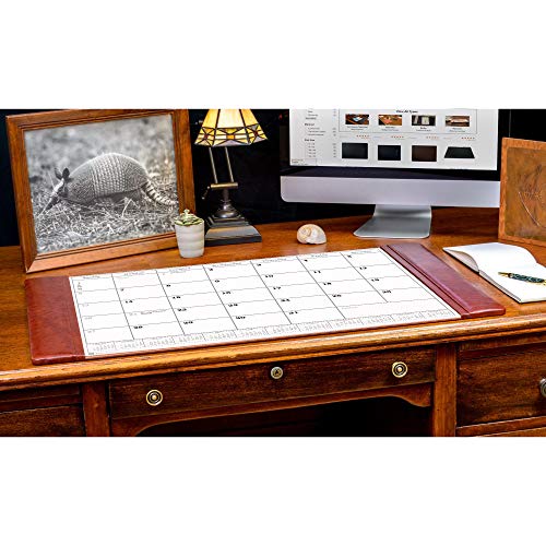Dacasso Leather Desk Calendar pad, 34 x 20, Mocha, P3050