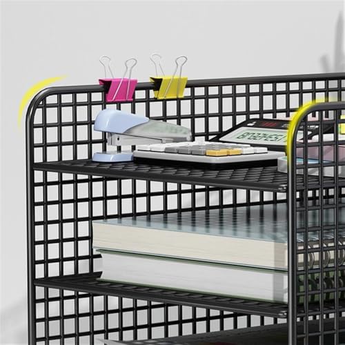 File Rack 4-Tier Desk Organizer Paper Letter Tray Mesh Desktop and Storage for Office Letter Trays