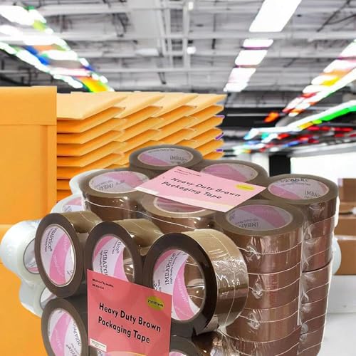iMBAPrice 2 Inch Brown Packing Tape, 36 Rolls x 110 Yards I 3,960 Total Yards, Heavy Duty Packaging Tape, for Mailing, Carton & Box Sealing, Moving, Shipping Packing