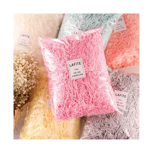 HongJP Shredded gift filler 300g Colorful Raffia Shredded Paper Candy Boxes DIY Gift Box Filling Material Tissue Party Gift Packaging Filler Decor
