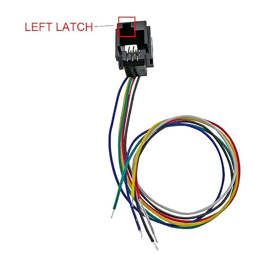 Coorle DIY 6P6C Telephone Outlet Modular Jack Female RJ11 RJ25 PCB Socket Jack Telephone Adaptors Connectors 623K- Left Latch 6P6C Phone Port with 1061 26AWG Cable 10PCS