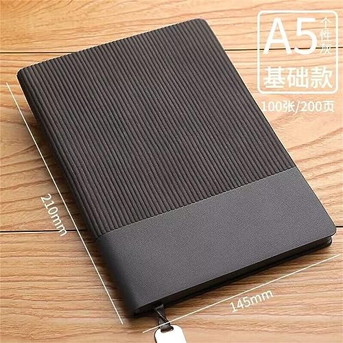 KMHJFXX A5 Color Striped Soft Leather Business Notebook, Diary, Office Student, 5 Sets