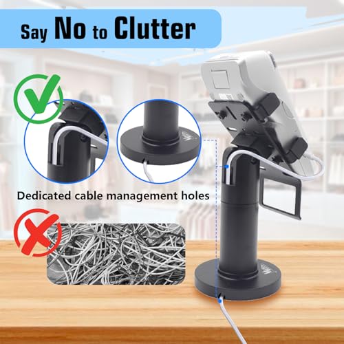 POS Machine Stand Adjustable Clips and Swivel&Tilt Angle Credit Card Reader Stand POS Terminal Holder Rack Mounted on Table Compatible with Ingenico Pax Square Verifone Poynt for Market Restaurant