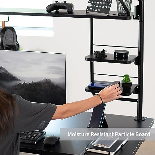 VIVO Black Clamp-on 50 inch Desktop Shelving System, DESK-SHELF55A