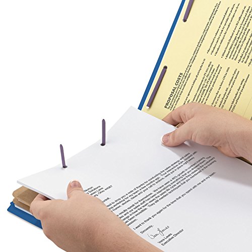 SMEAD Pressboard Classification Folders with Two Pocket Dividers, Legal, Dark Blue, 10 per Box (SMD19077)