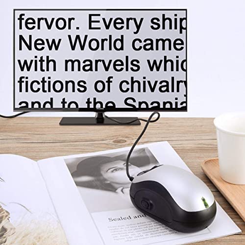 Electronic Low Vision Reading Aid - Portable Mouse Digital Magnifier with 10 Color Modes and Image Freeze for Visually Impaired, Parental Gift,Silver
