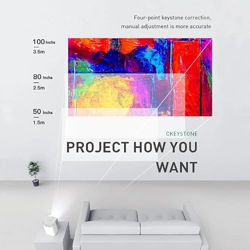 Projector 380ANSI Lumen 1080P LED Theater Video for Home Cinema Global