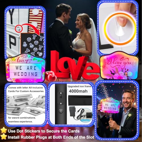 menglanchang 2025 Bottle Service Sign Board VIP for Wedding Proposals & Wedding Party, Led Handheld Bottle Presenter,Remote Control RGB 7-Color Effects, 4 Set Letters & 1 Set Numbers & 2 X Batteries