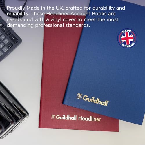 Exacompta Guildhall Headliner Account Book, 298 x 203 mm, 8 Cash Column, 80 Pages