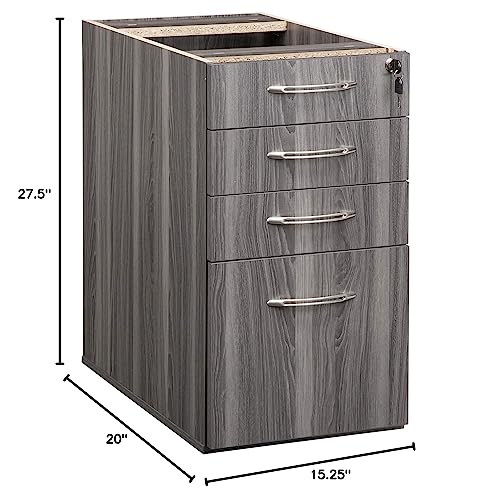 Safco APBBF20LGS Aberdeen 20"D Credenza Pedestal PBBF for use with Credenza, Return, Extended Corner, sold separately, Gray Steel Tf