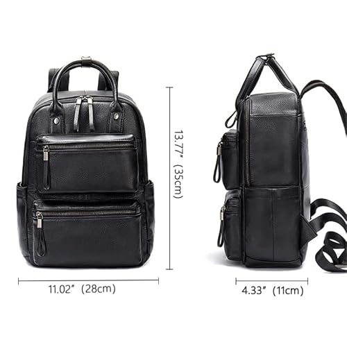 YMGSCC Men's Black Top Grain Cowhide Large Capacity Business Commuter Computer Bag