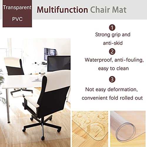 LZMZMQ Clear Carpet Wood Floors Wide 5ft/ 4ft/ 3ft/ 2ft, Vinyl Floor Protector Tile/Hardwood Flooring/Low Pile Rugs, Plastic Chairmat/PVC Transparent Pad, Waterproof(5X5ft(1.5X1.5m))