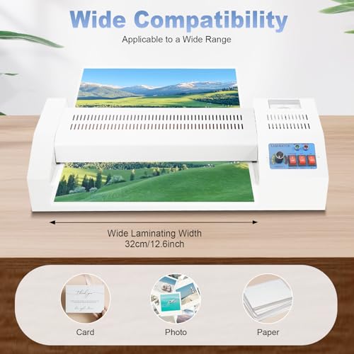 13 in Thermal Laminator Machine, 600w 4-Roller Mini Laminator 176-356℉