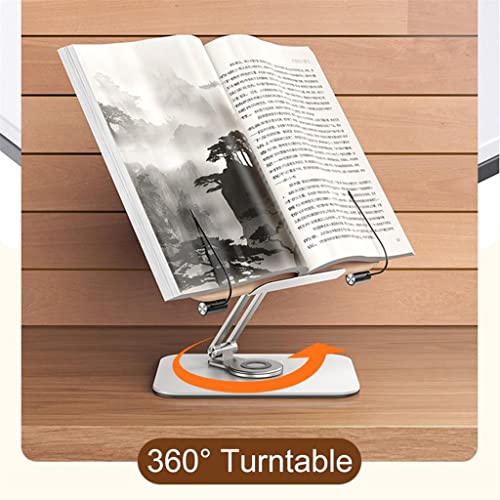 CVXSDFI 360 Rotating Book Stand Read Holder Foldable Aluminum Alloy Notebook Support Home Study