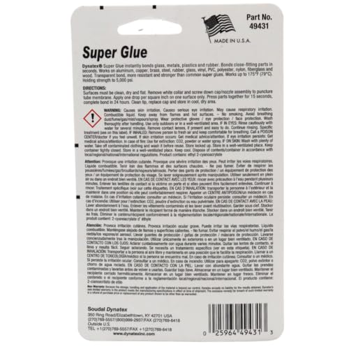 Dynatex .70 oz Super Glue Instant Adhesive (5 Pack) (143432x5)