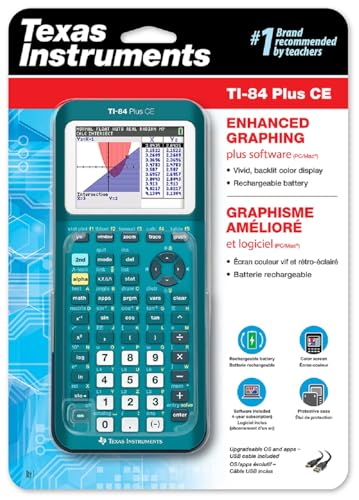 TI-84 Plus CE Graphing Calculator Texas Instruments, Teal (Metallic)