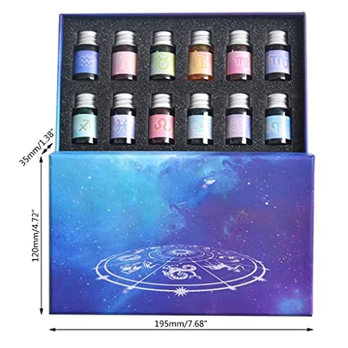 UOHLCX HBJWOV 12 Constellation Ink Gold Powder Glass Dip Pen Student Writing Signature Filling Fountain Pens Office Supplies