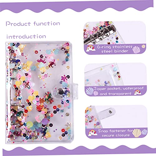 4 Sets A6 Account Bulk Notebooks Clear Zipper Pouches A6 Binders Money Binder A6 Pu Leather Binder A6 Binder Budget Planner Office Accessories Binder Notebook Pocket PVC (Assorted Color 2x2p