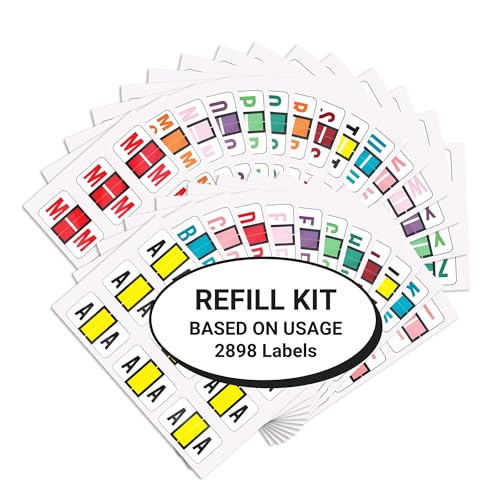 Alphabet Labels for File Folders, A to Z Plus Mc Refill Kit, Doctor Stuff, 2034 Labels, POS 3400 - POAM Alpha Stickers Series, Medical Chart Color Code Labels