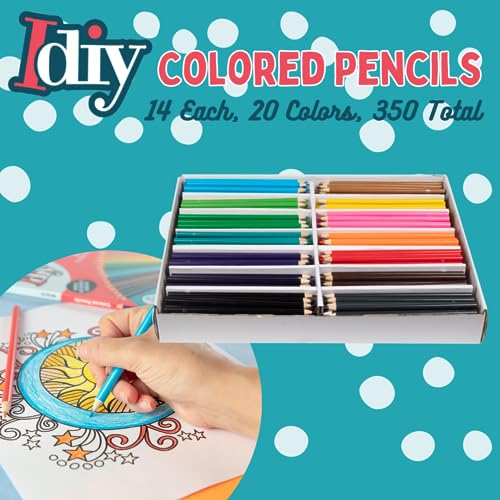 Bulk Colored Pencils for Kids- 20 Colors per Set, 14 Each (350 count)- Pre-Sharpened, Non-Toxic & Child Safe, Teachers School Classroom Essentials, Art Supplies for Students, Restaurants, Preschool
