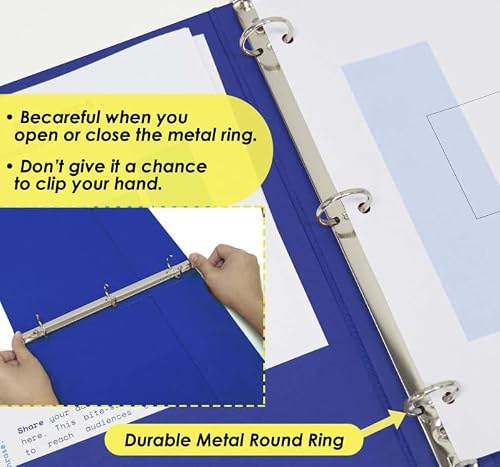 12 Pack, 1.5" Blue 3-Ring View Binder w/ 2-Pockets