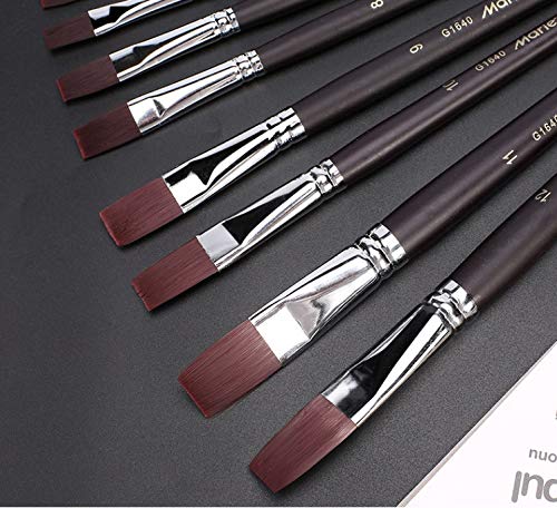 HBJWOV Artist Paint Brush Set 12Pcs Nylon Hair Wood Black Handle Watercolor Acrylic Oil Brush Painting Art Supplies