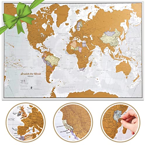 Scratch The World ® Travel Map - Scratch Off World Map Poster - 23 x 33 in