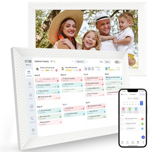 Digital Calendar 10.1 inch, Electronic Calendar for Family Sharing Schedule Interactive Smart Calendars Touch Screen To Do Task Meal Planner for Home Office with Digital Picture Frame