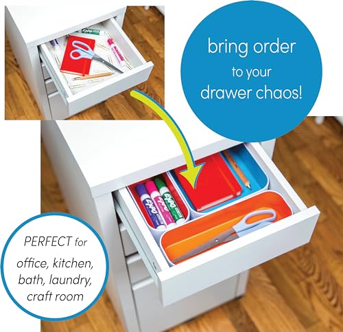 Three by Three Seattle Metal Drawer Organizer Tray Set, 10-Pc (Assorted)