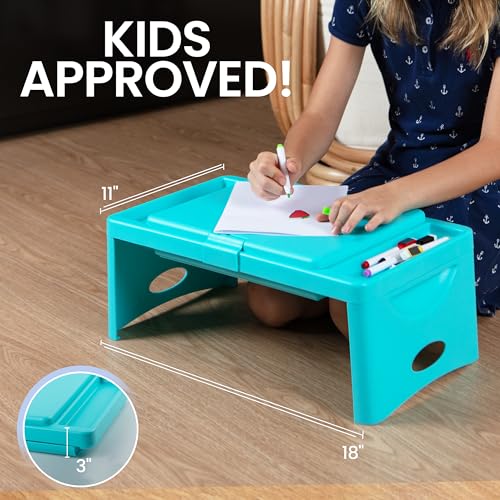 Loddie Doddie Foldable Lap Desk for Adults, Bed Tray, Teal Blue, 9.75"x12"