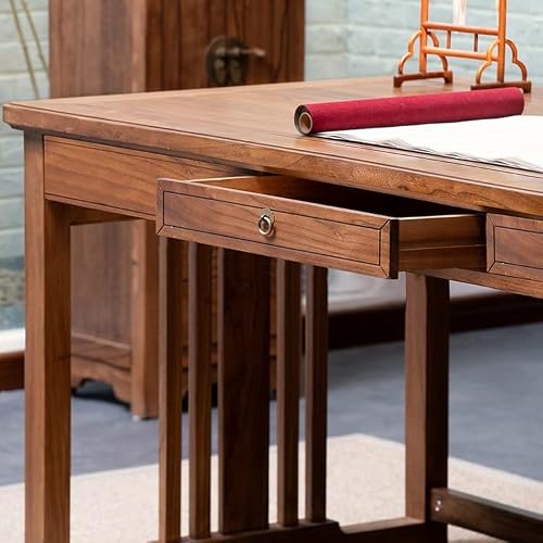 XIXSERTHIA Computer Desk Chinese Style Wooden Desk Office Desk Modern Chinese Style Zen Study Office Desk Office Desks