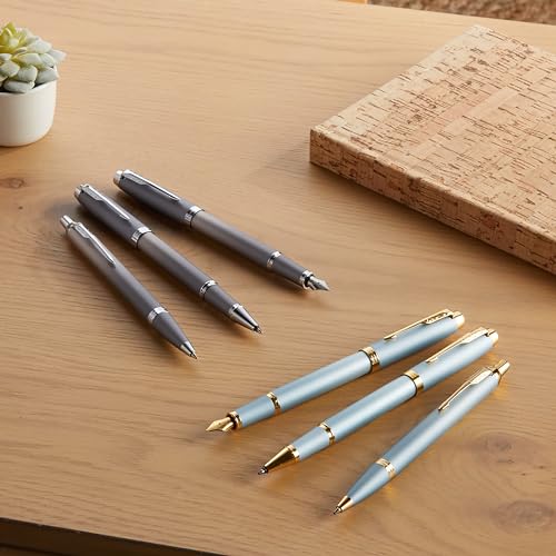 PARKER IM Writing Rituals, Ballpoint Pen, Turquoise Green Finish with Gradient, Gold Trims, Medium Point, Blue Ink, Gift Box