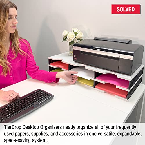 Ultimate Office TierDrop Desktop Organizer, 6 Compartment Sorter, 3-Wide