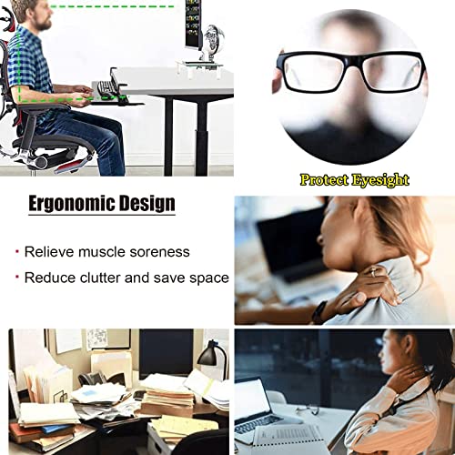 IBOWZ Keyboard Drawer Tray 4 Colours Wooden Adjustable,Ergonomics Desk Extender,Improve Posture,for People Who Often Use Computers,Slide-Out Keyboard Drawers Platforms
