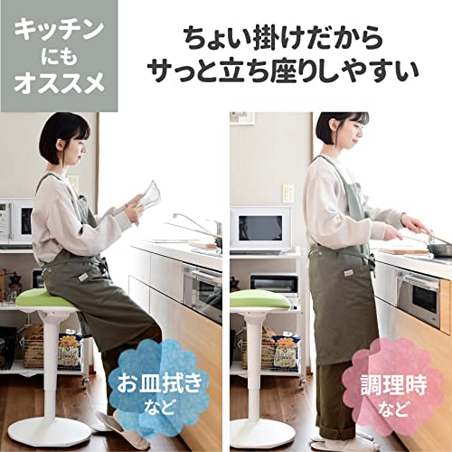Yamazen HPSC55(BK BK) Climbing Chair (Standing Desk Compatible) Gas Pressure Boost Type Round Ground Construction (Easy to Sit in Standing Position) Office Chair Computer Chair Easy Assembly Black