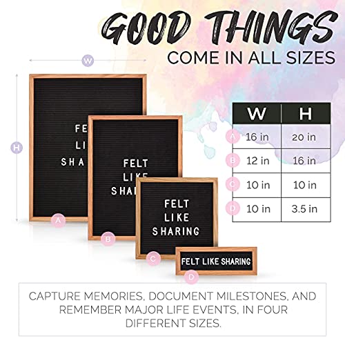 Felt Like Sharing Letter Board – Neon Orange Felt (10”x10”) – Oak Frame