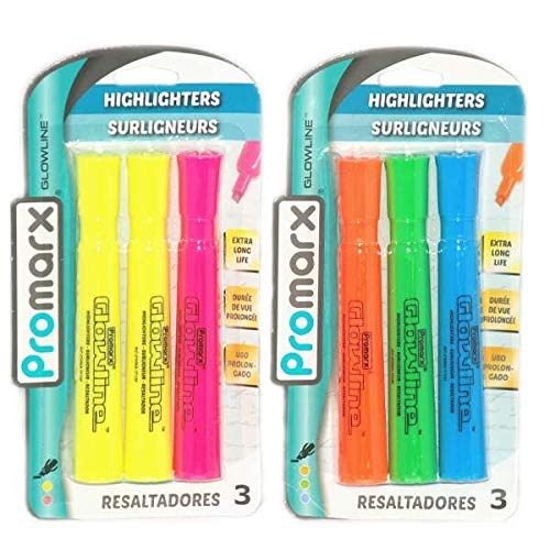 Promarx 2324355 Highlighters, Assorted Color - 3 Count - Case of 48