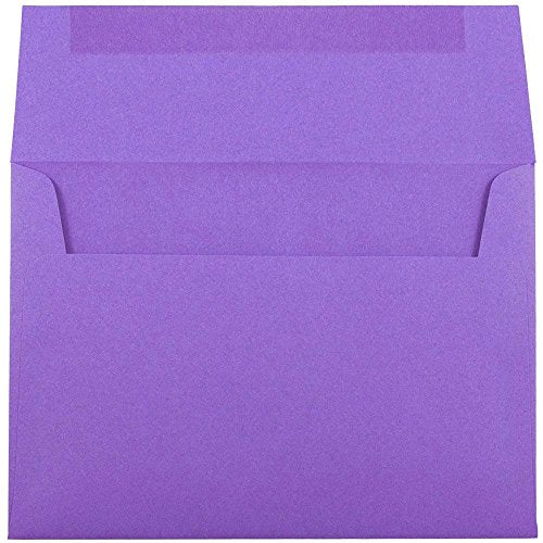 JAM PAPER A7 Colored Invitation Envelopes - 5 1/4 x 7 1/4 - Violet Purple Recycled - Bulk 250/Box