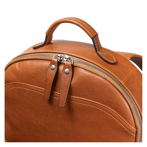 ROROR Retro Leather Mens Backpack Cowhide Casual Travel Backpack For Men Business Computer Bag(Black)
