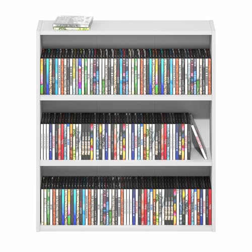 Furinno Basic Book Shelf, 3-Tier Bookshelf, Cube Storage Organizer Bookcase with Open Shelf, 7 x 24 x 26, for Living Room, Bedroom, Home Office, White