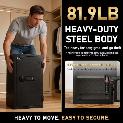 TIGERKING 3.47 Cu Ft Fireproof Safe for Home Office