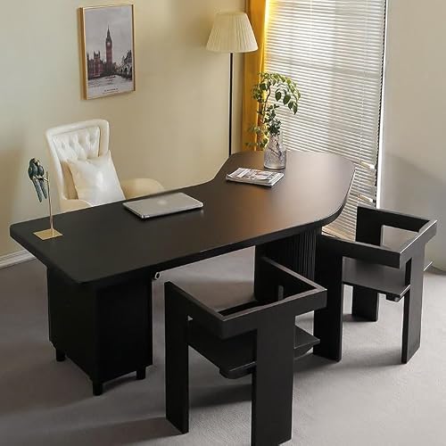 XIXSERTHIA Computer Desk Boss Table Modern Office Desk Light Luxury Solid Wood Computer Table Home Study Desk Long Table Workbench Desk Office Desks(180 * 110 * 75CM)