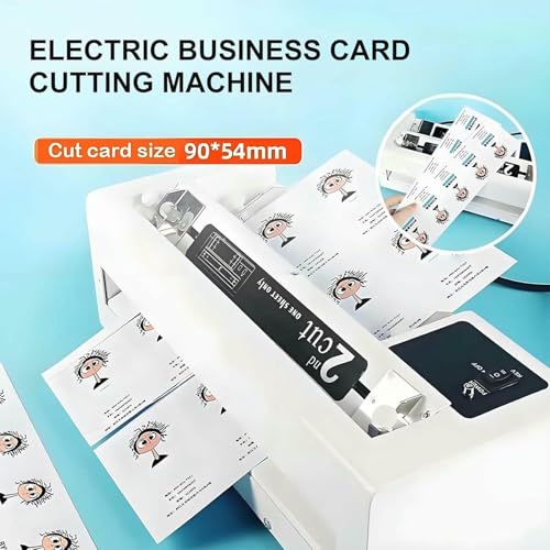 iumLeap Paper Cutter Paper Trimmer Electric Business Card Cutting Machine Cardstock Cutting Tool Adjustable Margin 9 to 12mm Cutting 30 Cards per Minute