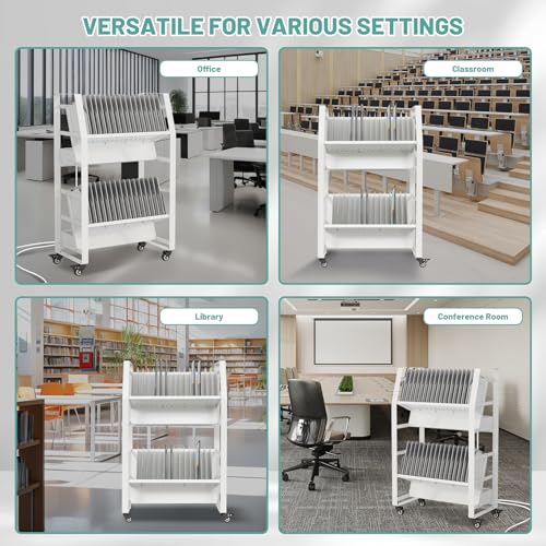 32 Device Chromebook Charging Cart with Mobile Storage and Cable Management