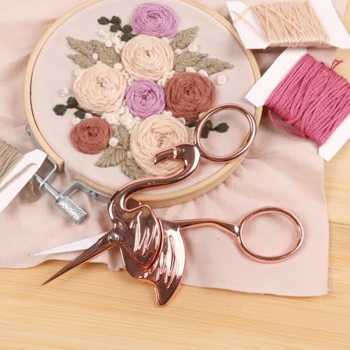 JubileeYarn Flamingo Embroidery Scissors - Pink, Rose Gold, Mint - 30 Total Scissors